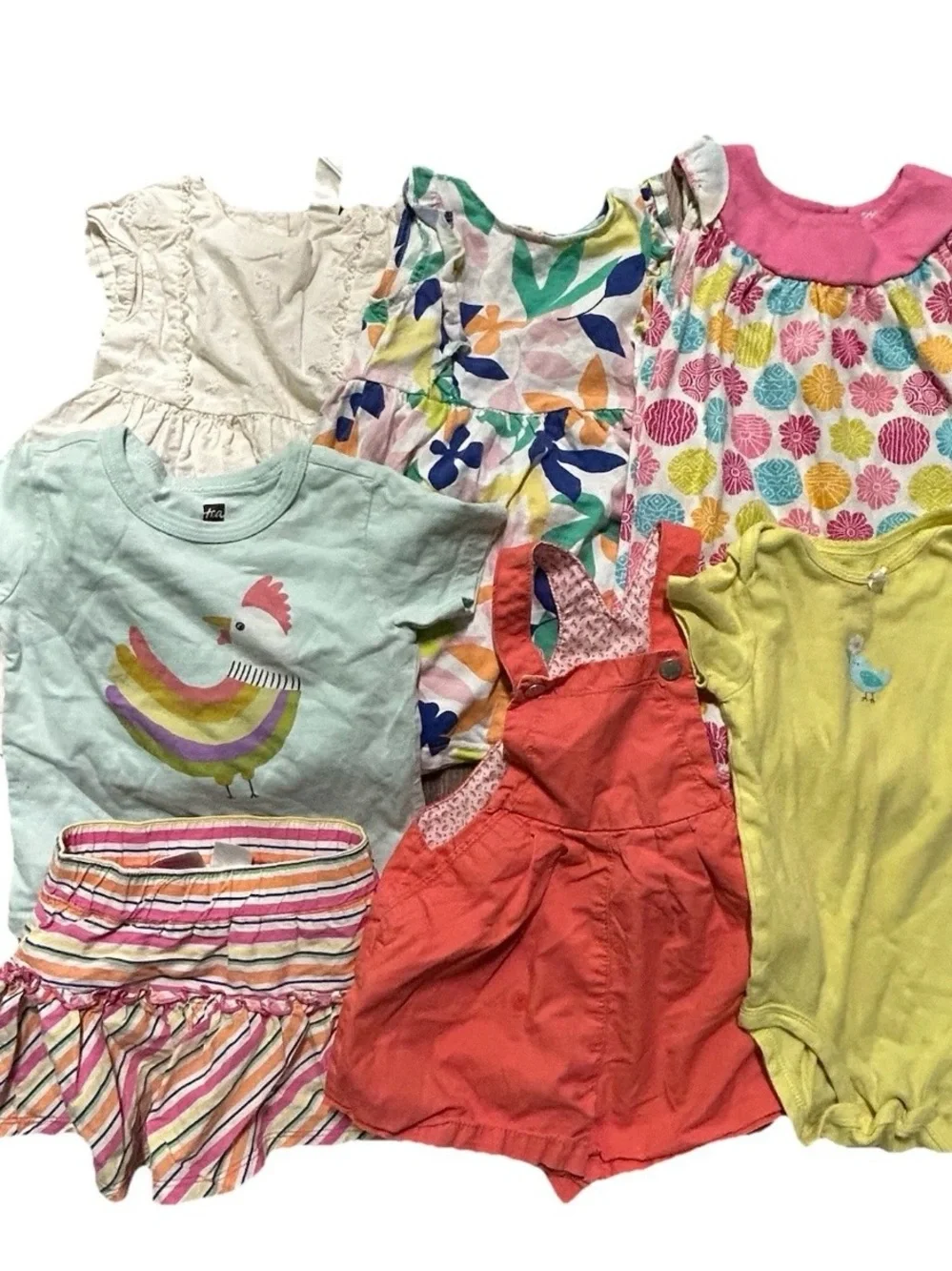 Toddler Girl Summer Dresses Rompers Overalls Skirt T Shirt Size 18 Months - Picture 1 of 8